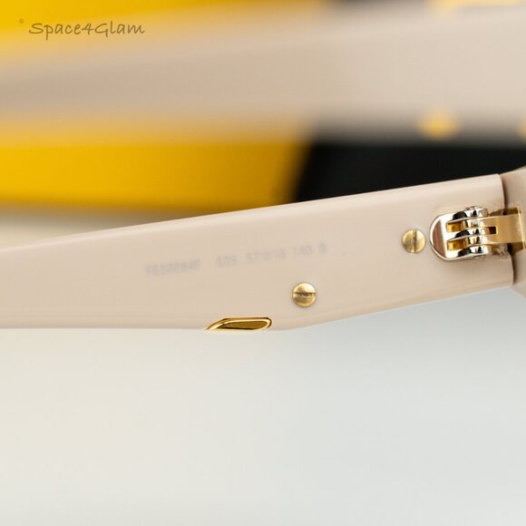 NEW Fendi FE50064F 025 Ivory Cream Demo Women Geometric Oversized Eyeglasses - Picture 6 of 8